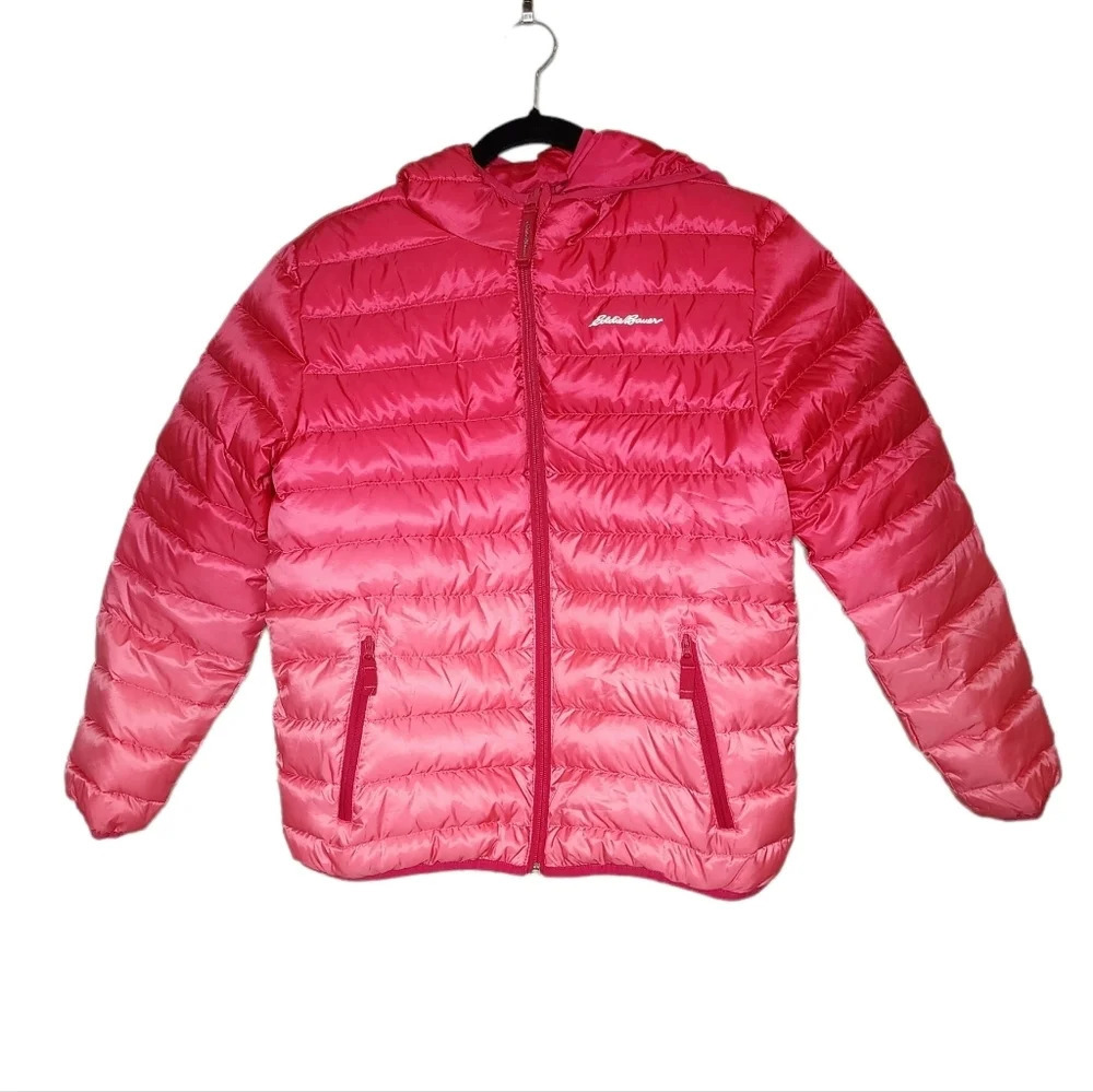 Eddie Bauer reversible down‎ coat.  Pink ombre.